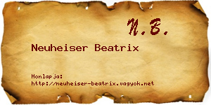 Neuheiser Beatrix névjegykártya
